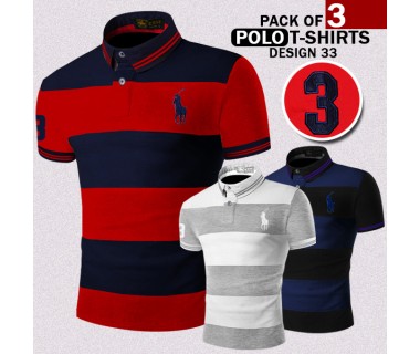 Pack of 3 Polo T-shirts Design 33